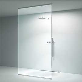 Walk-In 455 gulv til loft fritstående væg, 10mm valgfri