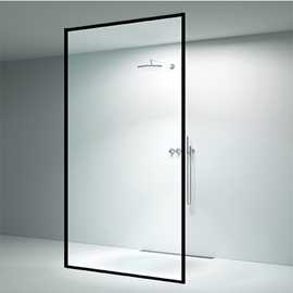 Walk-In 455 gulv til loft fritstående væg, 8mm