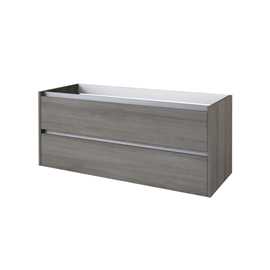 Urbane vaskeskab 1194x445mm brun eg alu. profil, 2 skuffer