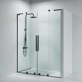 Faro 32 Skjutdörr nischlösning 1800mm8mm klart glass, matt svarta profiler