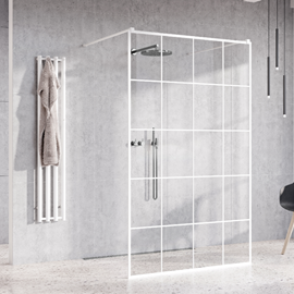 Walk-in 435 Vit New york glas 10 mm 118 cm