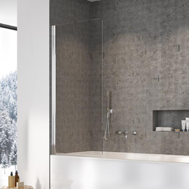 Noma 70 svingbar brusevæg for badekar Krom venstre 