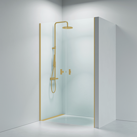 Noma 30 saloon svängdörrar 1000mm 6mm glas borstad mässing profiler