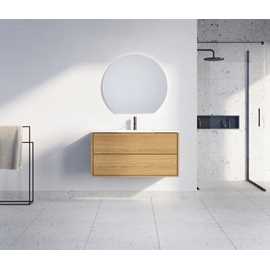 Nordic Handcrafted 100 cm snedker vaskeskab. Natural oak med fingertappede massive egetræsskuffer.