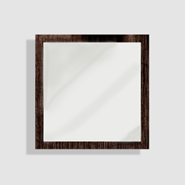 Rustic spejl med massiv eg ramme, sort eg 800x800mm uden belysning