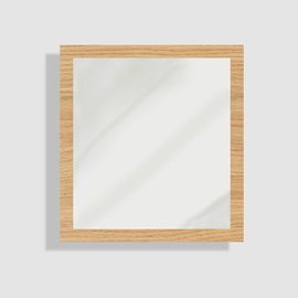 Rustic spejl med massiv eg ramme, lys eg 600x800mm uden belysning