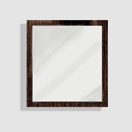 Rustic spejl med massiv eg ramme, sort eg 600x800mm uden belysning