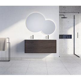 Nordic Handcrafted 120cm double vanity cabinet.Smoked oak with dovetailed solidoak drawers