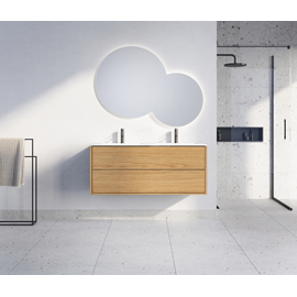 Nordic Handcrafted 120cm double vanity cabinet.Natural oak with dovetailed solidoak drawers