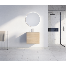 Nordic Handcrafted 60 cm snedker vaskeskab. Light oak med fingertappede massive egetræsskuffer.