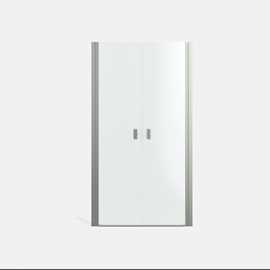 Noma 30 double swing doors, 1100 mm, 6 mm glass with brushed nickel profiles