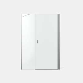 Noma 45 swing door right with side panel, 1000 mm, 6 mm glass with brushed nickel profiles