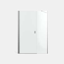 Noma 45 swing door left with side panel, 1300 mm, 6 mm glass with brushed nickel profiles