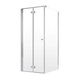 Noma 195 fast vägg med vikdörr, 800mm vänster 6mm glas, kromprofiler