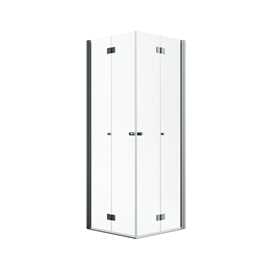 Noma 110 fyrkantig flex, STD 800mm, 2 raka flexdörrar, 6mm klart glas, gunmetalprofiler