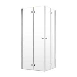 Noma 110 fyrkantig flex, STD 800mm, 2 raka flexdörrar, 6mm klart glas, kromprofiler