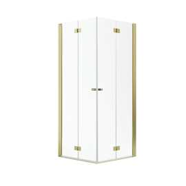 Noma 110 fyrkantig flex, STD 800mm, 2 raka flexdörrar, 6mm klart glas, mässingsprofiler