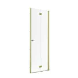 Noma 180 nichefoldedør, 800mm højre 6mm glass, børstet messing profiler