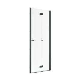 Noma 180 nischvikdörr, 900mm höger 6mm glas, gunmetalprofiler