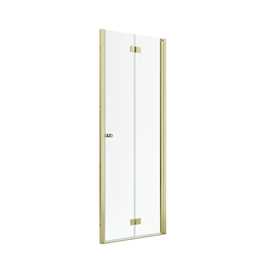 Noma 180 nischvikdörr, 900mm höger 6mm glas, mässingsprofiler