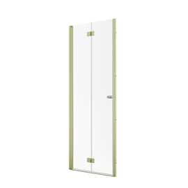 Noma 180 nichefoldedør, 900mm venstre 6mm glass, børstet messing profiler