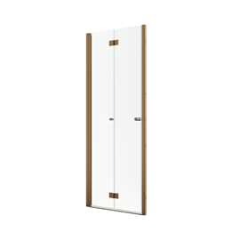 Noma 180 nischvikdörr, 800mm vänster 6mm glas, borstad kopparprofiler