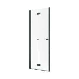 Noma 180 nischvikdörr, 900mm vänster 6mm glas, gunmetalprofiler