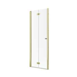 Noma 180 nischvikdörr, 900mm vänster 6mm glas, mässingsprofiler