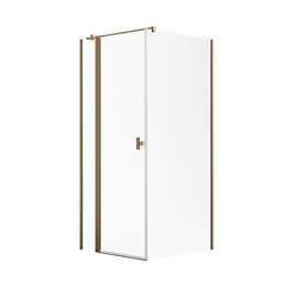 Noma 155 hörnlösning 110x80/90/100 6mm glas, vänster modell, borstad kopparprofiler