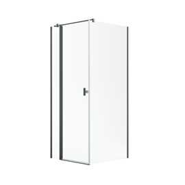 Noma 155 hörnlösning 110x80/90/100 6mm glas, vänster modell, gunmetalprofiler