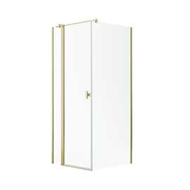 Noma 155 hörnlösning 120x80/90/100 6mm glas, vänster modell, mässingsprofiler