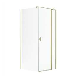 Noma 155 hörnlösning 100x80/90/100 6mm glas, höger modell, borstad mässing