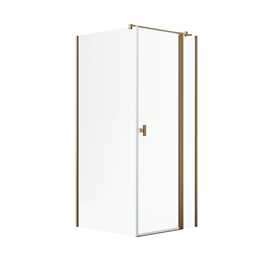 Noma 155 hörnlösning 90x80/90/100 6mm glas, höger modell, borstad kopparprofiler