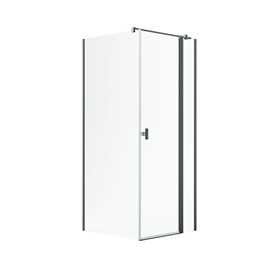 Noma 155 hörnlösning 110x80/90/100 6mm glas, höger modell, gunmetalprofiler