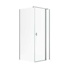 Noma 155 hörnlösning 100x80/90/100 6mm glas, höger modell, borstad nickelprofiler