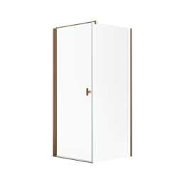 Noma 135 hörnlösning 79x79 cm glas 6 mm vänster modell, borstad kopparprofiler