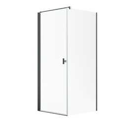 Noma 135 hörnlösning 89x89 cm glas 6 mm vänster modell, gunmetalprofiler