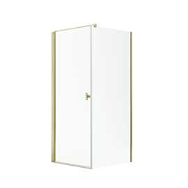 Noma 135 hörnlösning 79x79 cm glas 6 mm vänster modell, mässingsprofiler