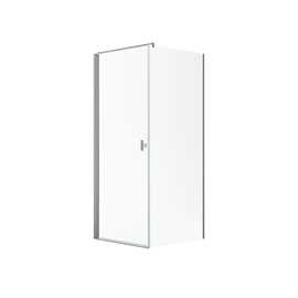 Noma 135 hörnlösning 79x79 cm glas 6 mm höger modell, borstad nickelprofiler