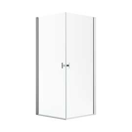Noma 120 square corner, STD 800 mm, 790 × 790 mm, height 2000 mm, chrome profiles