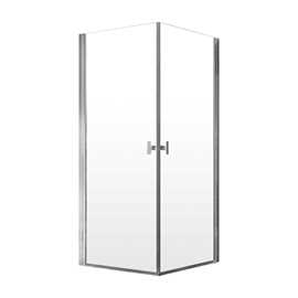 Noma 120 fyrkantigt hörn, STD 800mm 790 x 790 mm höjd 2000 mm borstad nickelprofiler