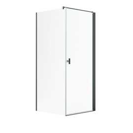 Noma 135 hörnlösning 79x79 cm glas 6 mm höger modell, gunmetalprofiler