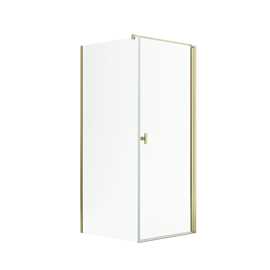 Noma 135 hörnlösning 79x79 cm glas 6 mm höger modell, mässingsprofiler