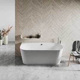 Nino Back-To-Wall badekar 1650x750mm Mat hvid