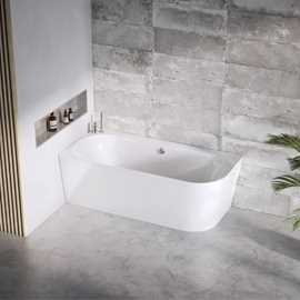 Nino hjørne venstre kar 1650x750mm inkl. Mat hvid