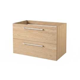 Parma vaskeskab 790x445mm, lys eg , 2 skuffer, har udskæring til vandlås 