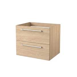 Parma vaskeskab 590x445mm, lys eg , 2 skuffer, har udskæring til vandlås 