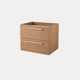 Parma vaskeskab 590x445mm, brun eg , 2 skuffer