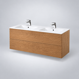 Parma Push Open dobbelt vaskeskab 1190x445mm, brun eg ,