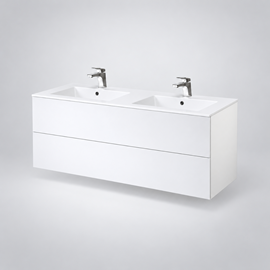 Parma Push Open dobbelt vaskeskab 1190x445mm, blank hvid
